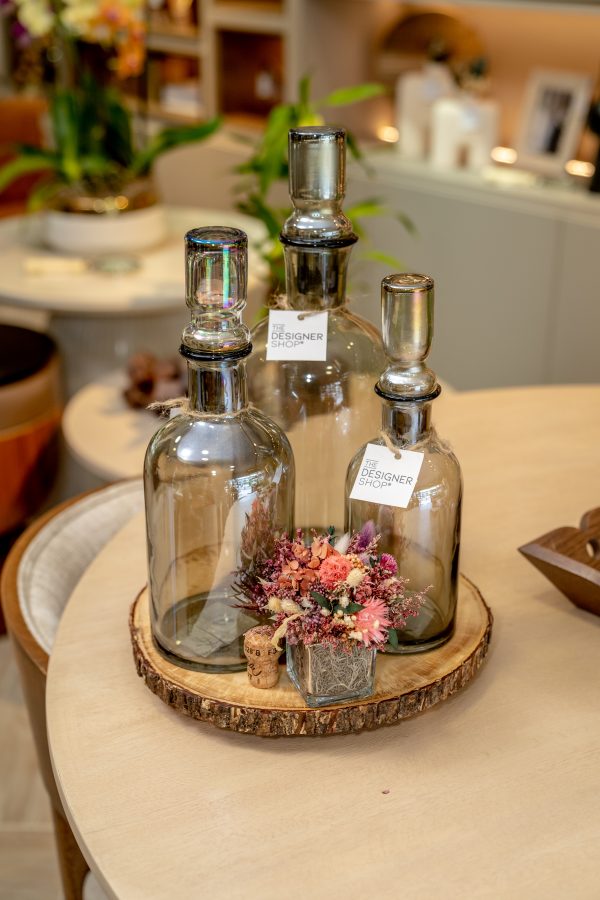 Botellas Rd Botellas Cristal Gris / SET de 3 - The Designer shop RD