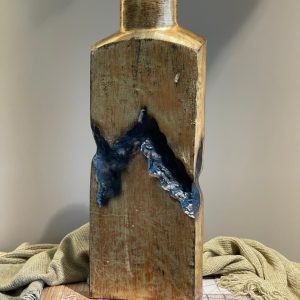 CARVED JARRÓN METAL BROWN L