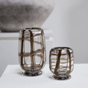 FLORERO VETEADO DE CRISTAL 4.75"X8" L