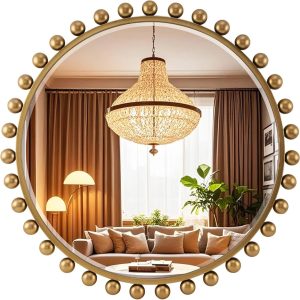 ESPEJO REDONDO DORADO 30"X30"