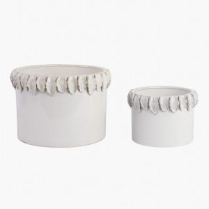 SET MACETERO CERÁMICA WHITE