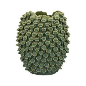 MACETERO VERDE TEXTURA CORAL